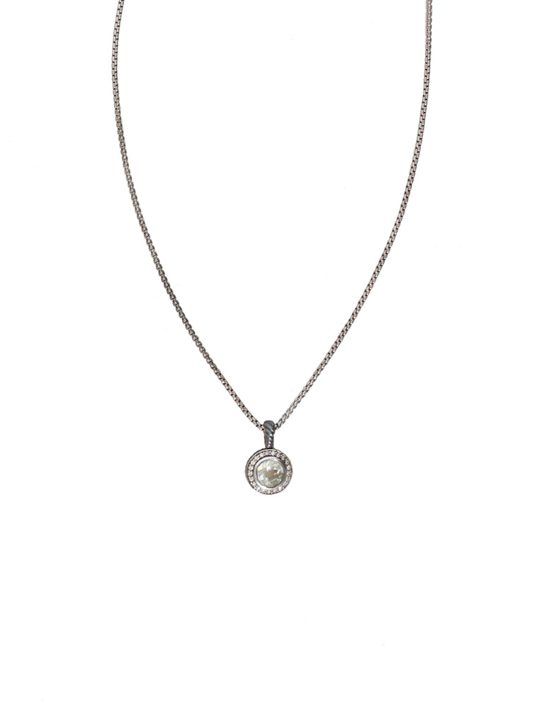 David Yurman Prasiolite and Diamond Necklace
