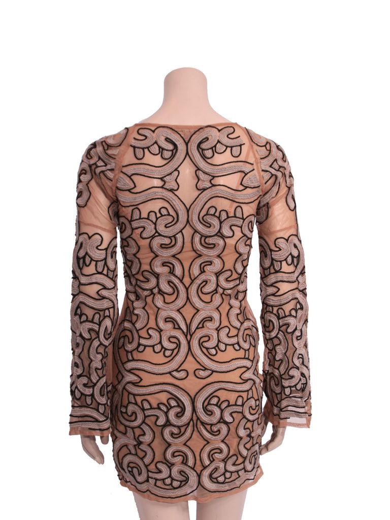 For Love & Lemons Printed Mesh Dress