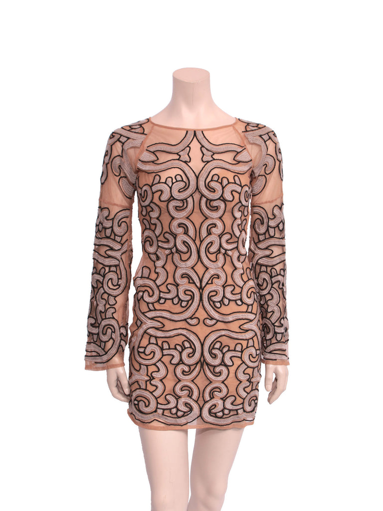 For Love & Lemons Printed Mesh Dress