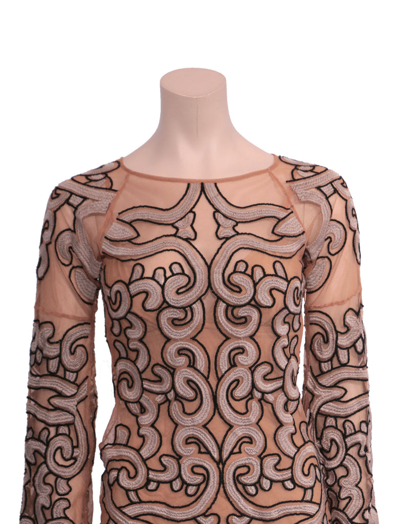 For Love & Lemons Printed Mesh Dress