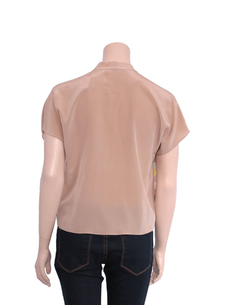 Tibi Silk Printed Button-Up Blouse