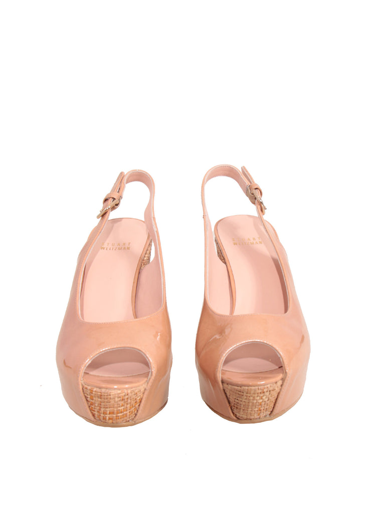 Stuart Weitzman Patent Slingback Wedges