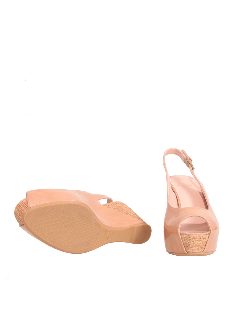 Stuart Weitzman Patent Slingback Wedges