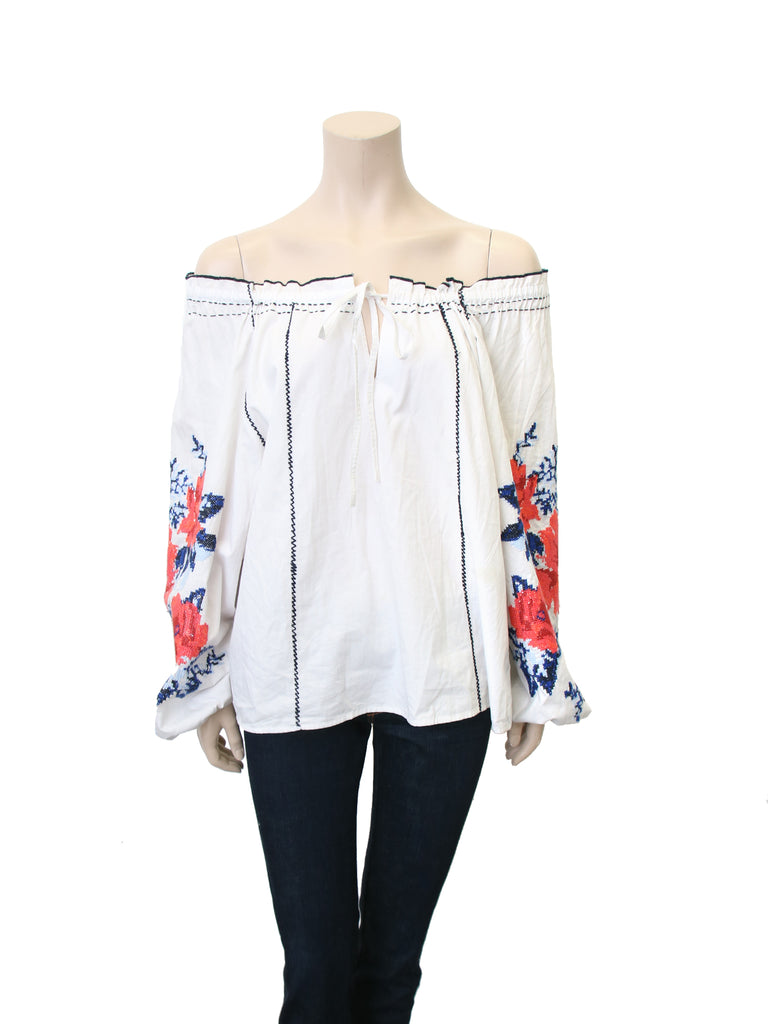 Parker Off-Shoulder Embroidered Top