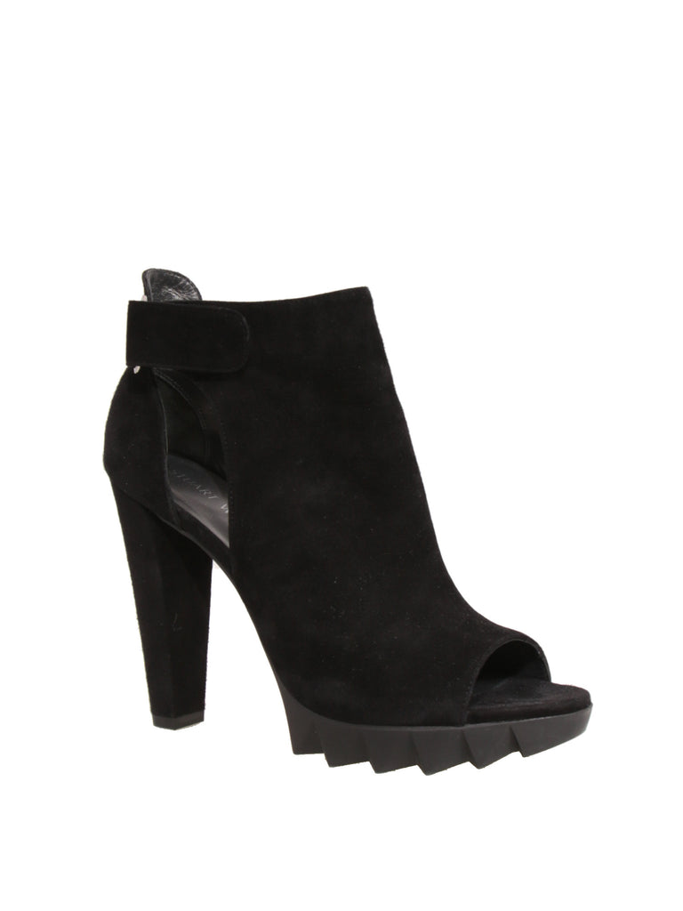 Stuart Weitzman Suede Open-Toe Booties