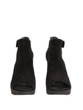 Stuart Weitzman Suede Open-Toe Booties