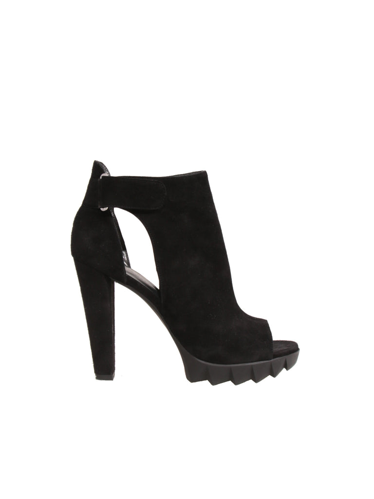 Stuart Weitzman Suede Open-Toe Booties