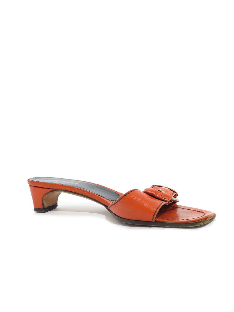 Prada Leather Slide Sandals