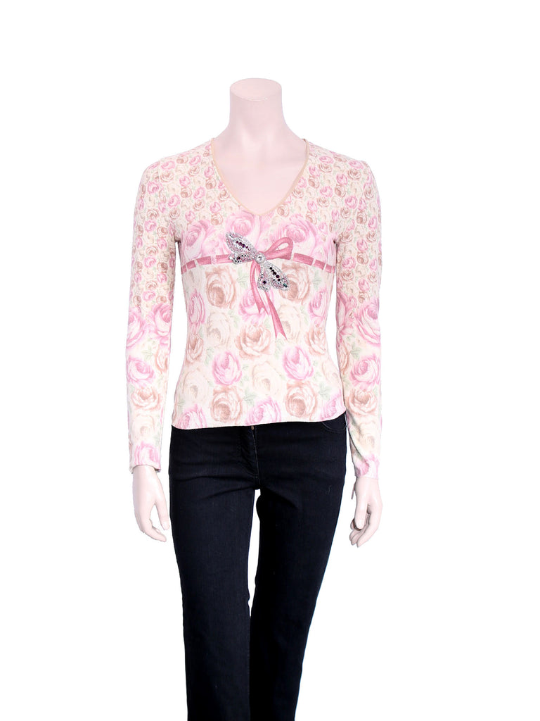 Blumarine Rhinestone Embellished Top