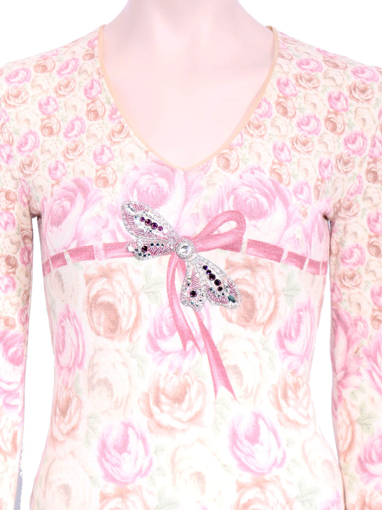 Blumarine Rhinestone Embellished Top