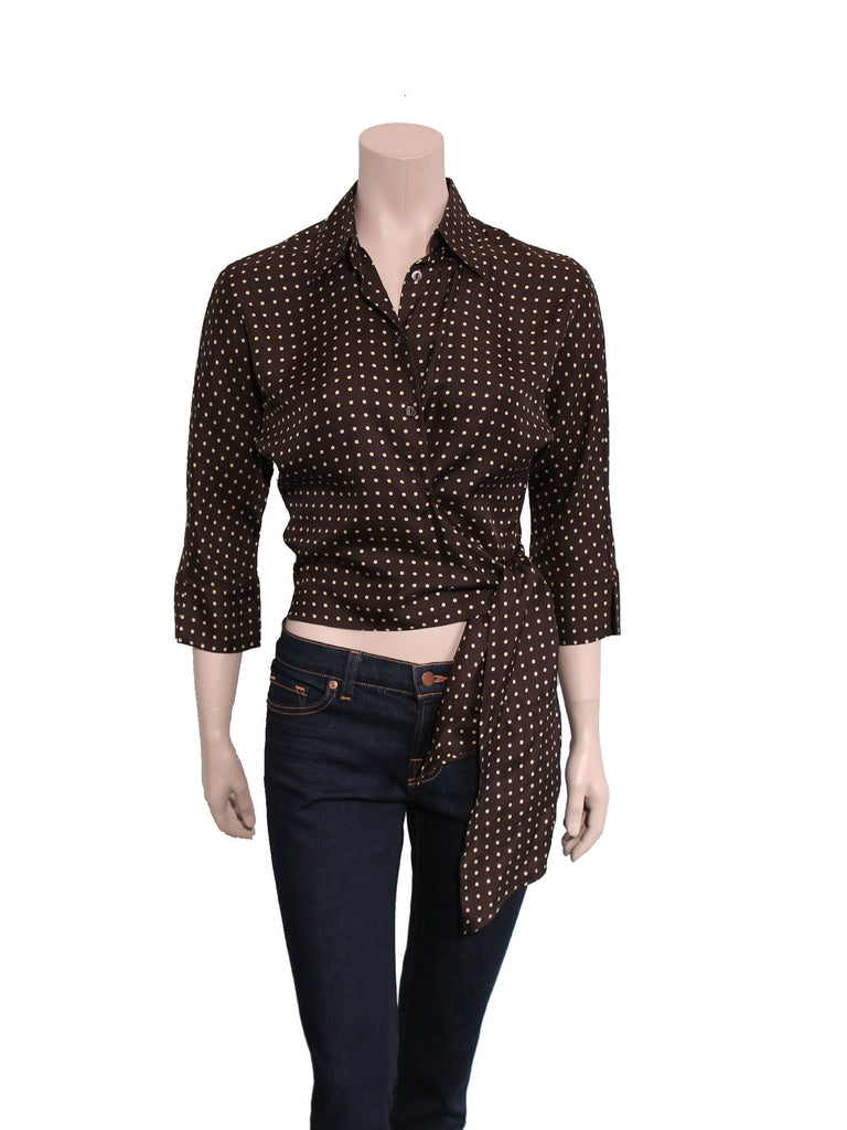 MaxMara Silk Polka Dot Top