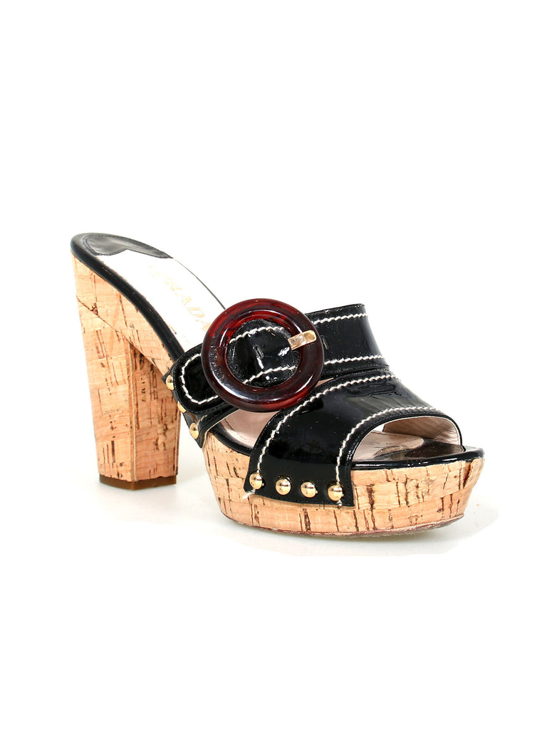Prada Patent Leather Patent Sandals