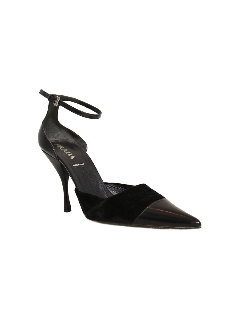 Prada Pointed Velvet Pumps