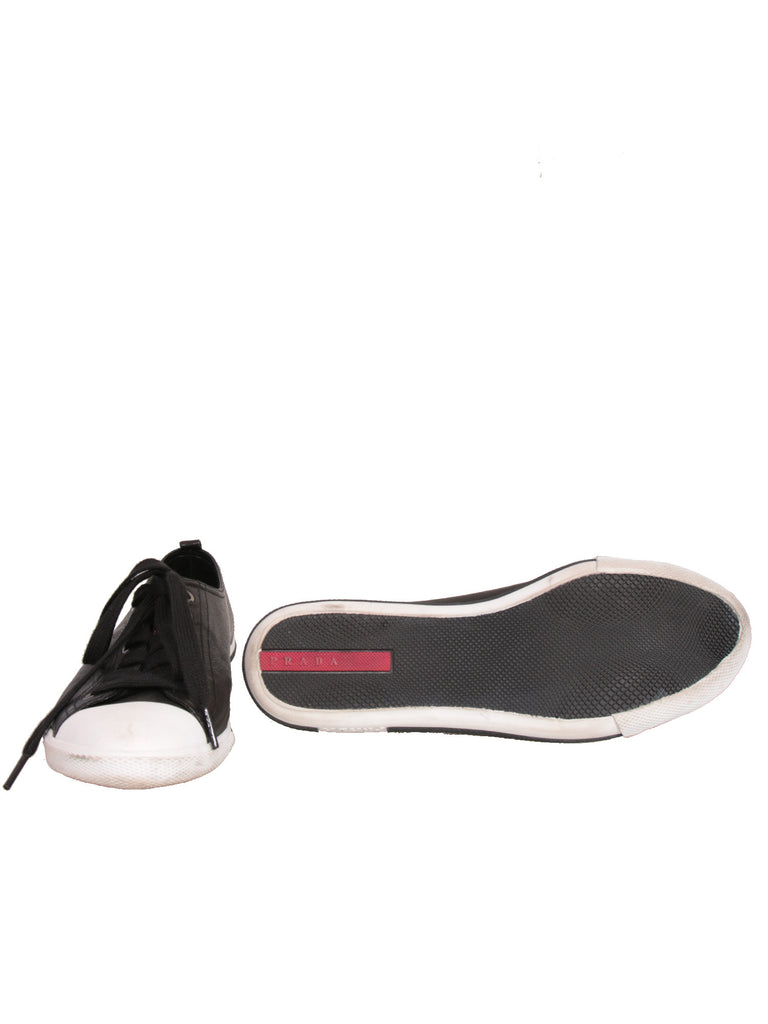 Prada Leather Lace-Up Sneakers