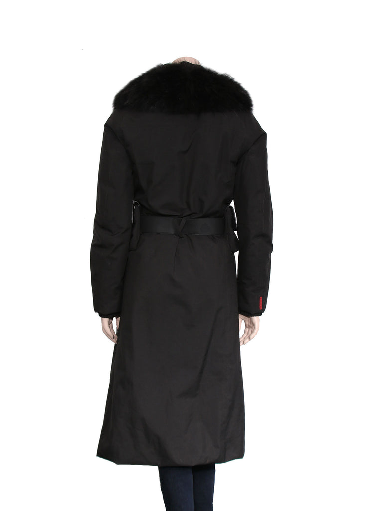 Prada Fur-Trimmed Long Coat