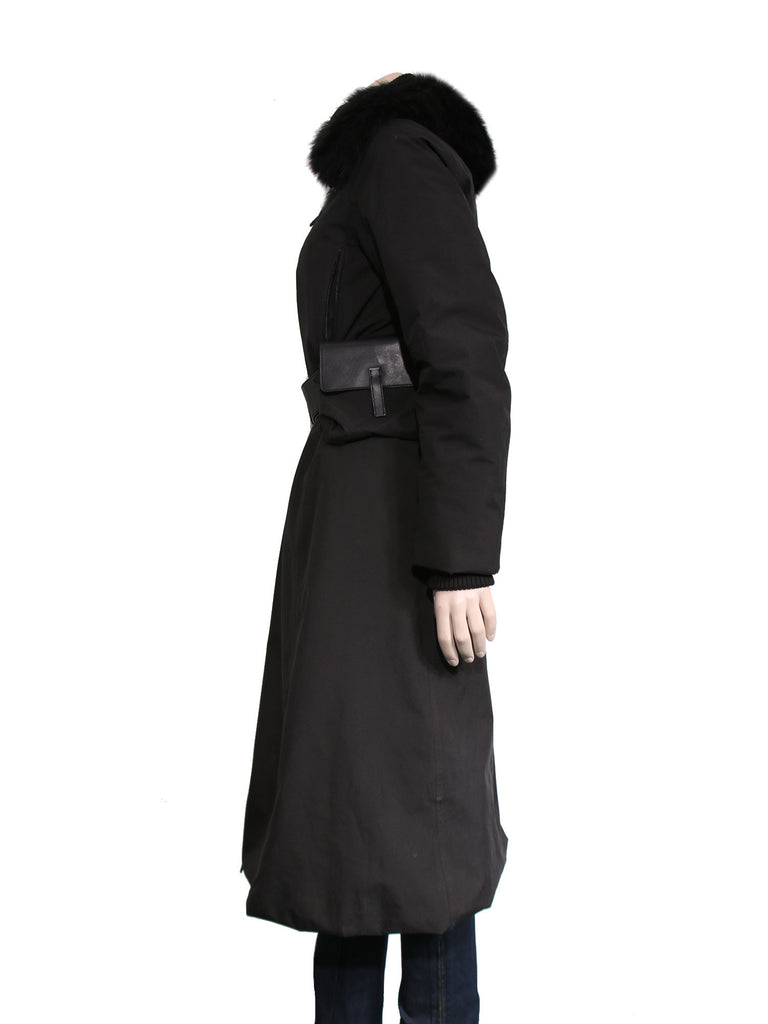 Prada Fur-Trimmed Long Coat