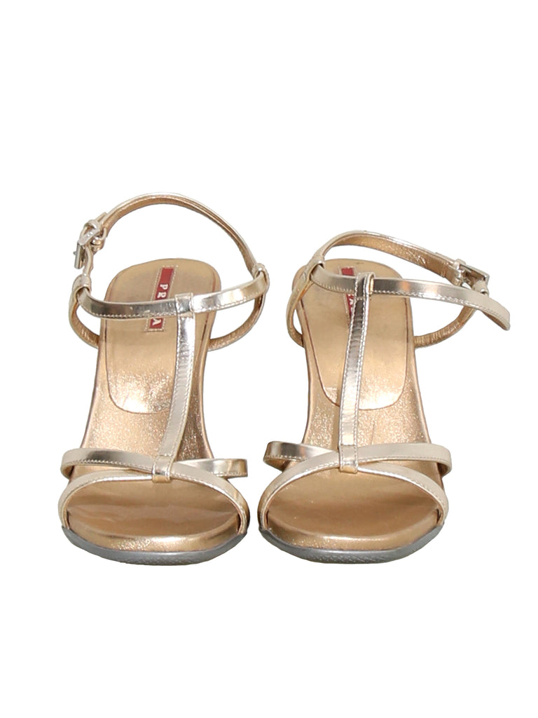 Prada Metallic Sandals