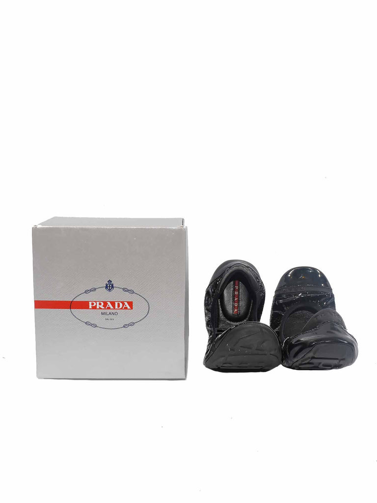 Prada Nappa Patent Perforated Ballet Flats