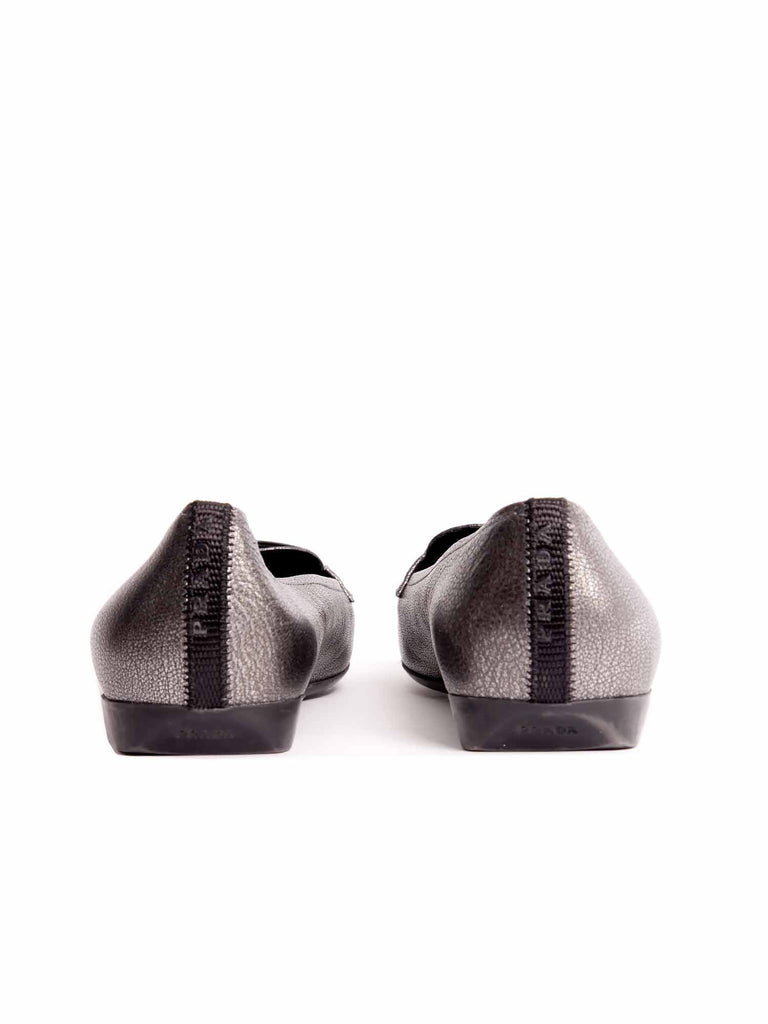 Prada Metallic Loafers