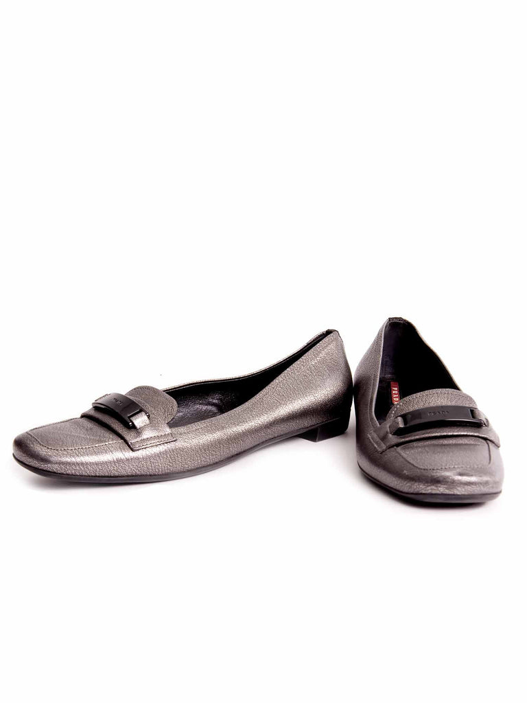 Prada Metallic Loafers