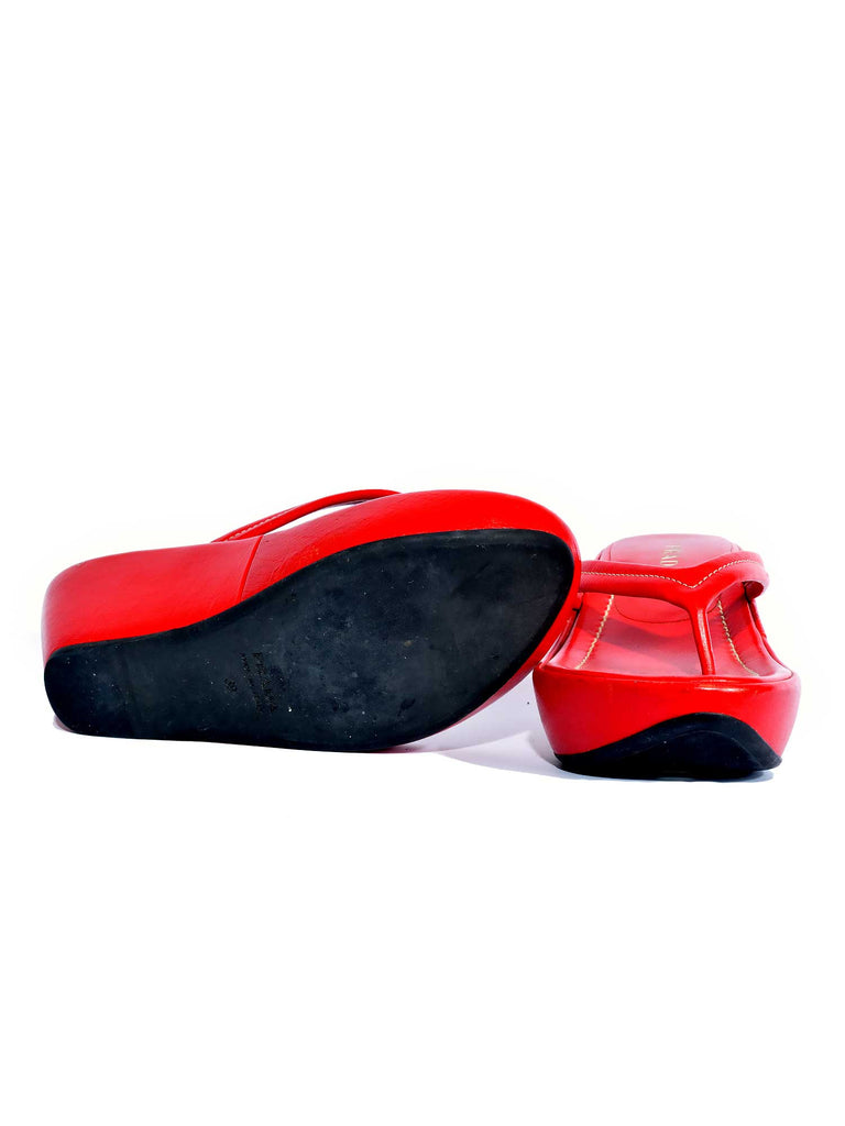 Prada Leather Platform Sandals