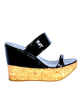 Prada Patent Wedge Sandals