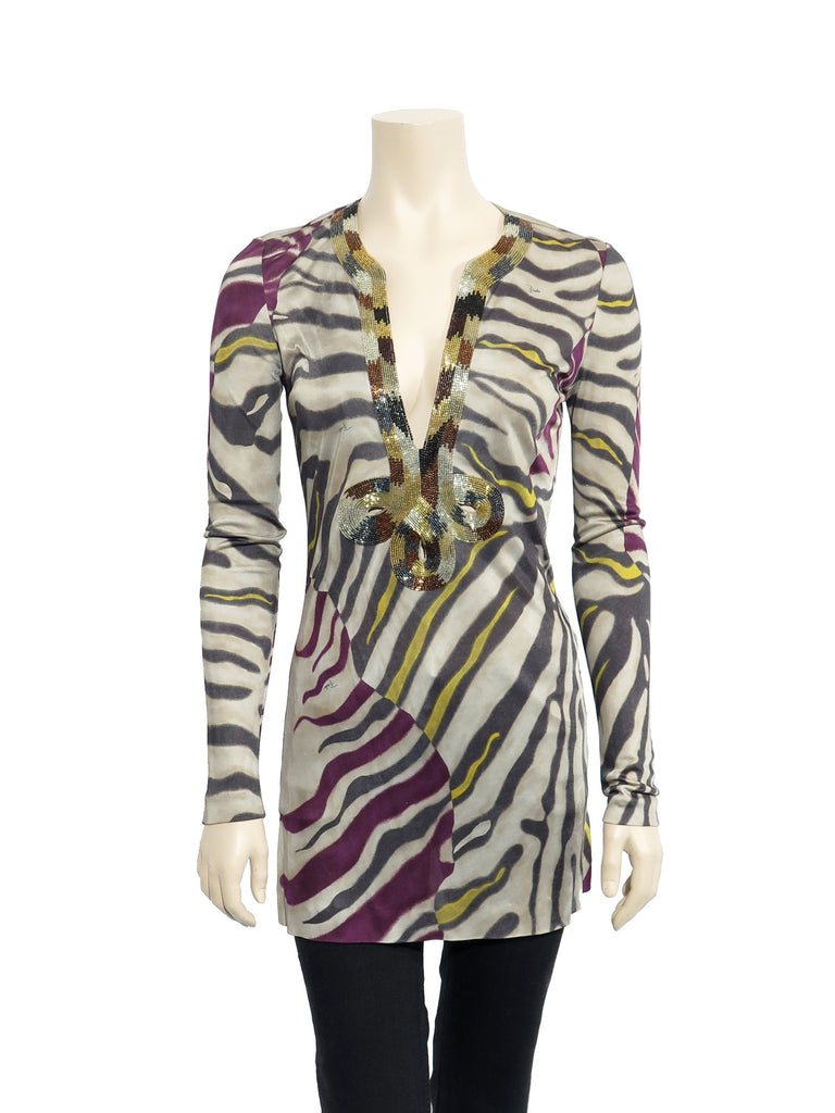 Emilio Pucci Printed Beaded Tunic