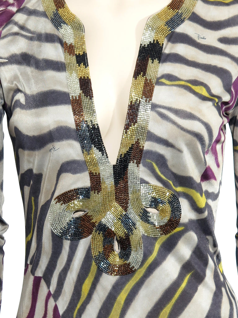 Emilio Pucci Printed Beaded Tunic