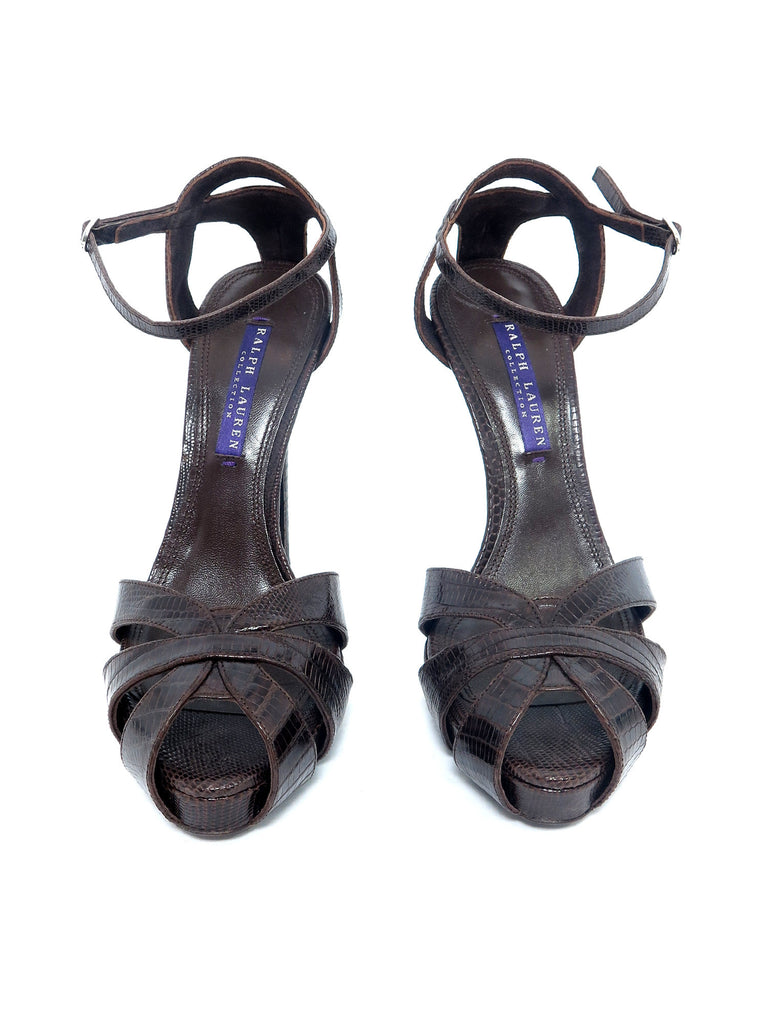 Ralph Lauren Embossed Leather Heels