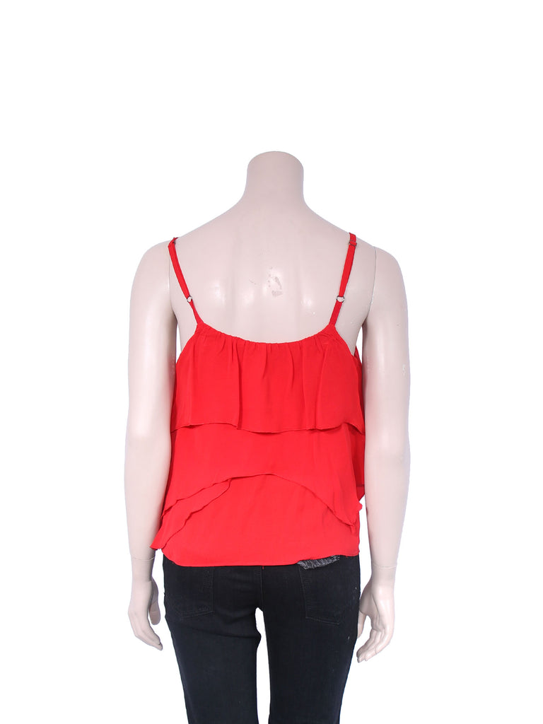 alice + olivia Silk Ruffle Top