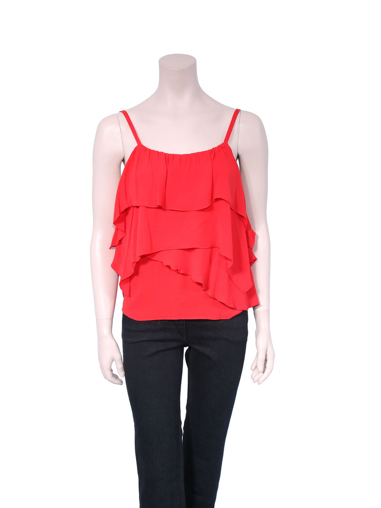 alice + olivia Silk Ruffle Top
