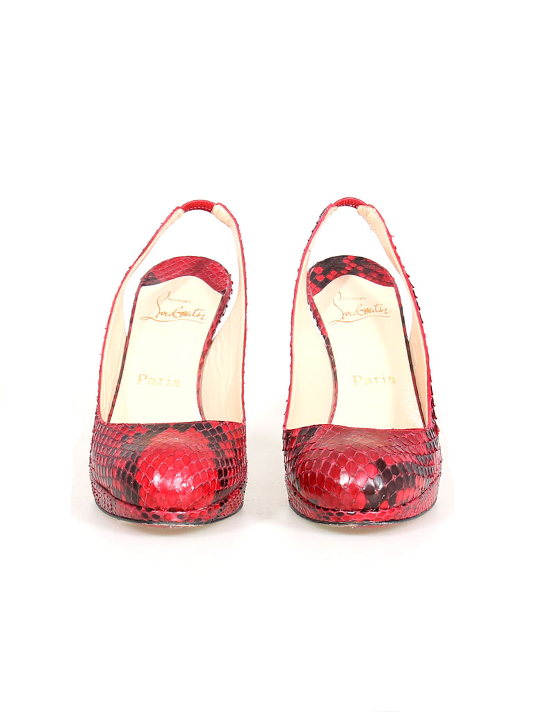 Christian Louboutin Snakeskin Slingback Pumps