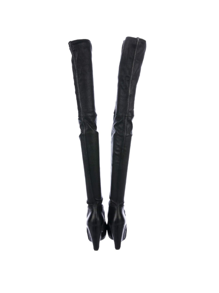 Rick Owens Leather Over-The-Knee Boots