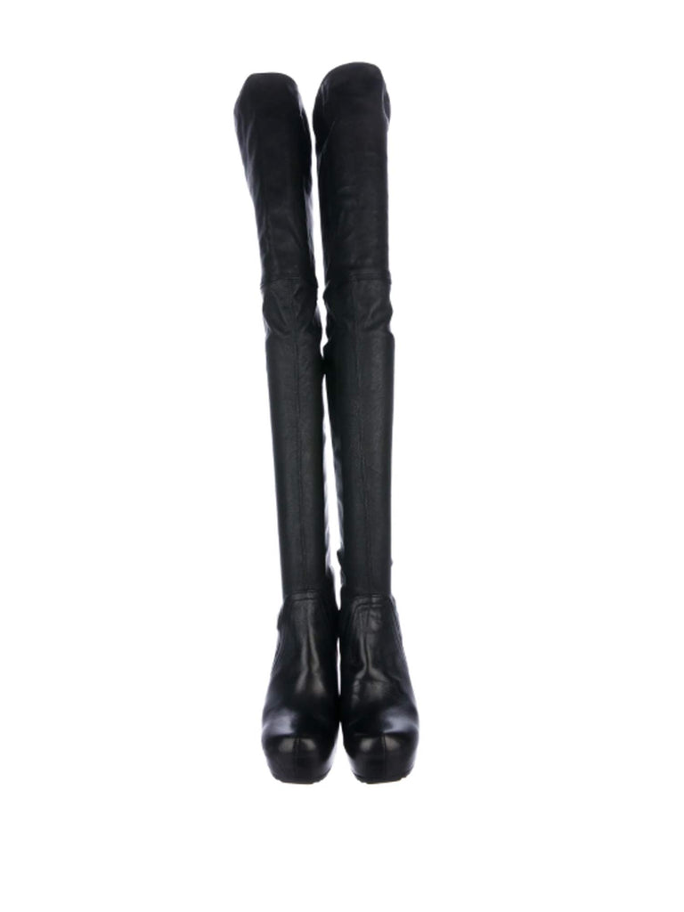 Rick Owens Leather Over-The-Knee Boots