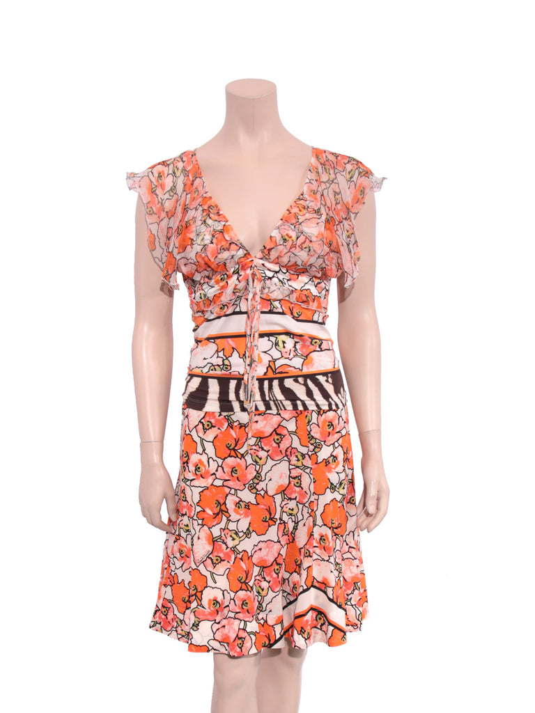 Roberto Cavalli Floral Print Silk Skirt