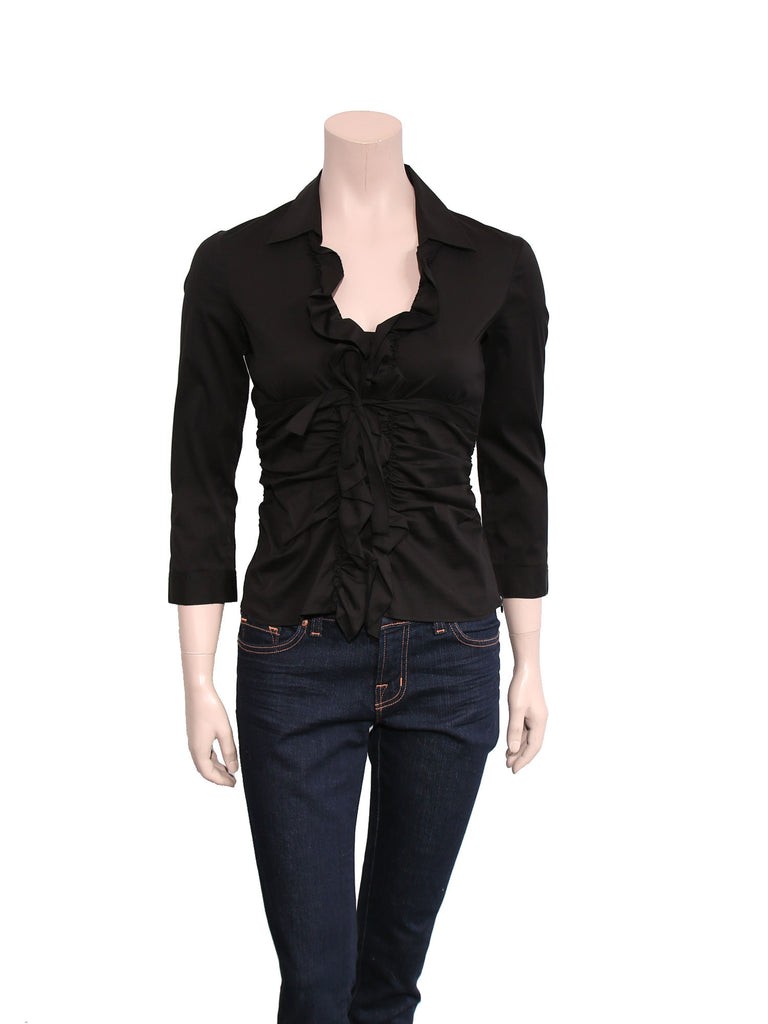 Prada Ruffle Button-Down Shirt