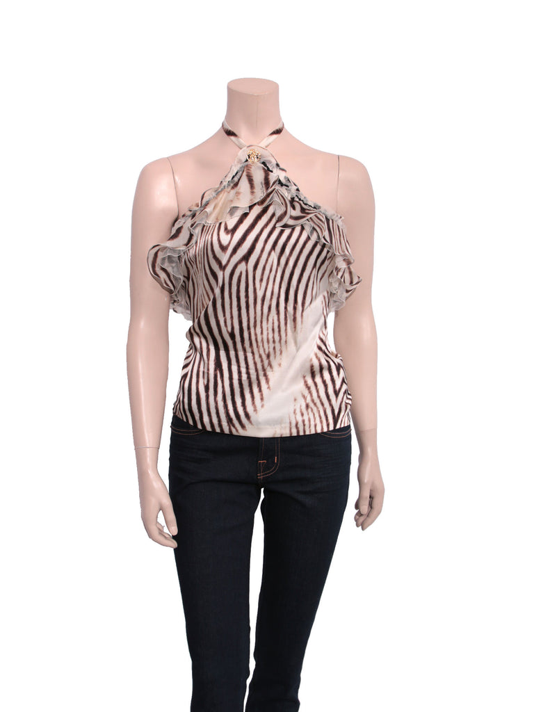 Roberto Cavalli Silk Halter Top