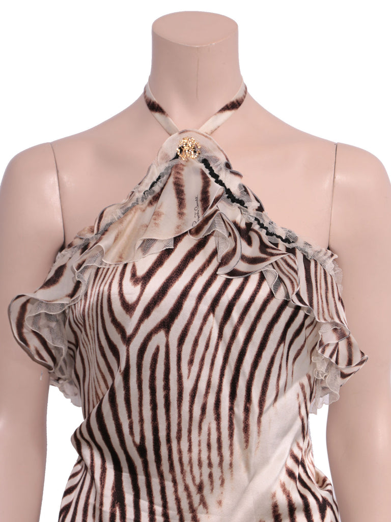 Roberto Cavalli Silk Halter Top