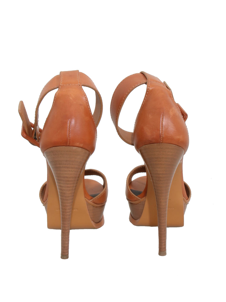 YSL Leather Platform Sandals
