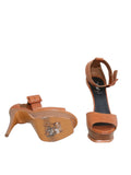 YSL Leather Platform Sandals