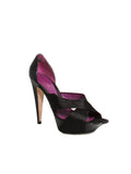 Sergio Rossi Satin and Leather Platform Sandals