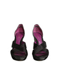 Sergio Rossi Satin and Leather Platform Sandals