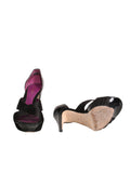 Sergio Rossi Satin and Leather Platform Sandals