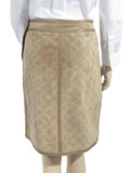 Suede Perforated Monogram Skirt