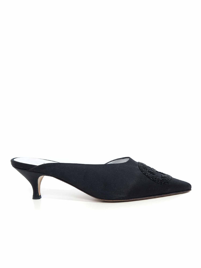 Gucci Satin Beaded Mules