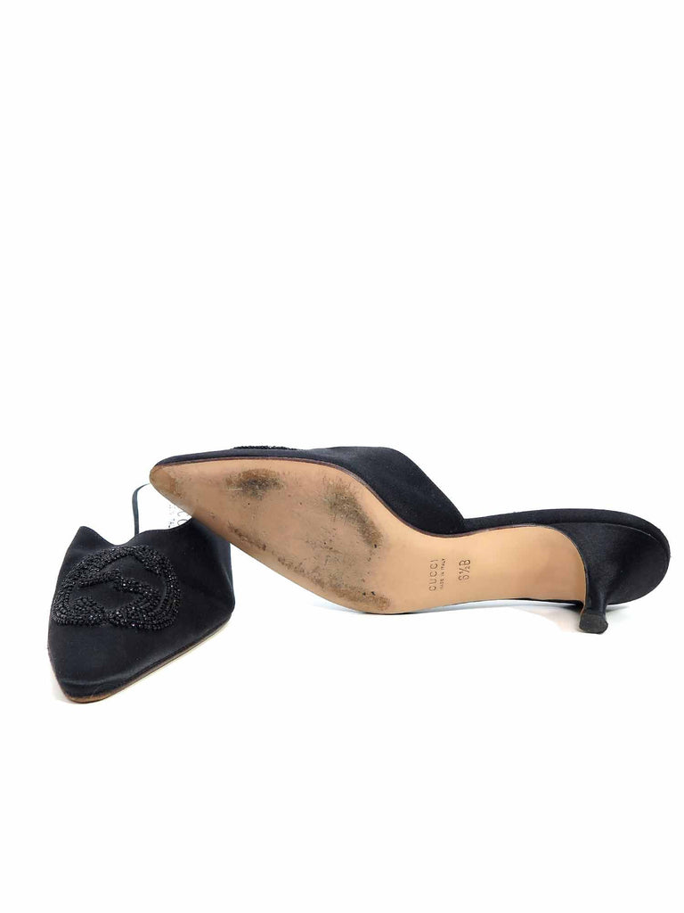 Gucci Satin Beaded Mules