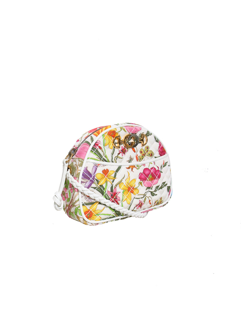 New Gucci Mini Quilted Floral Canvas Cross Body Bag