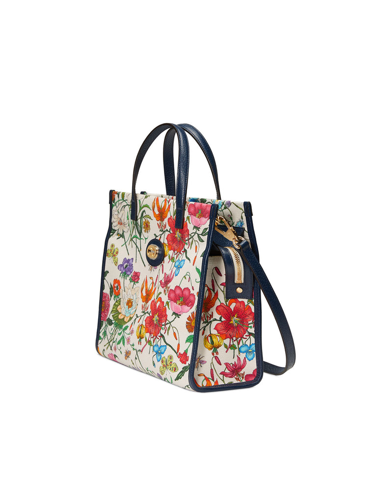 New Gucci Medium Flora Canvas Tote Bag
