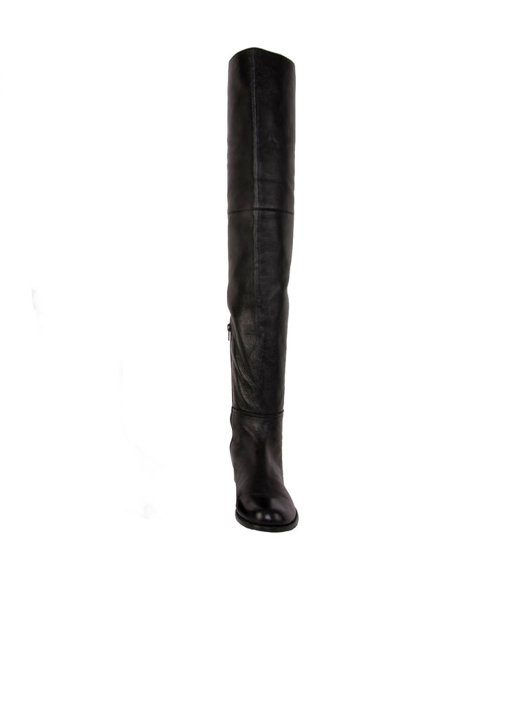 Stuart Weitzman Polished Leather Thigh-High Flat Boots