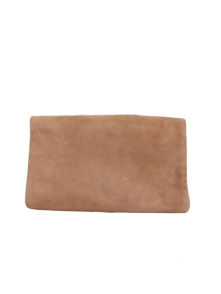 DVF Peggy Foldover Suede Clutch Bag